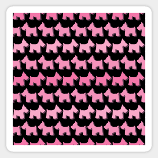 Cute Pink Scottie Dog Stripes Sticker